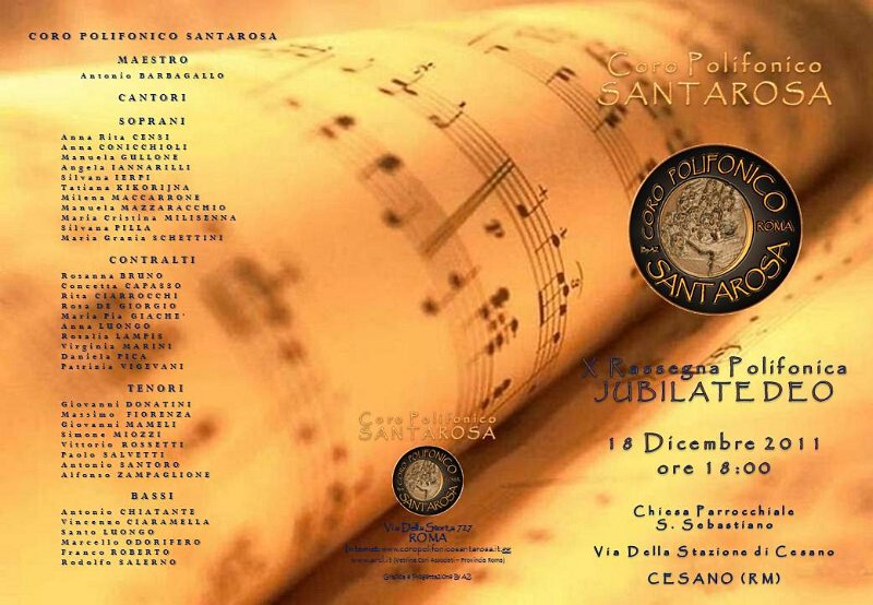 Brochure 3 lati X Jubilate Deo fronte